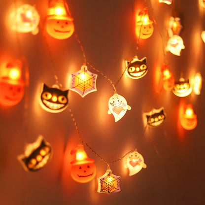 Guirlande LED Halloween — Citrouille / Fantôme / Araignée / 6M 40 Ampoules / Télécommande