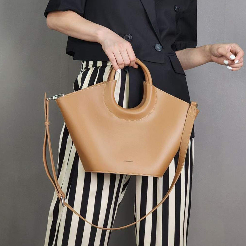 Sac Panier Cuir Véritable Style Parisien — 5 Coloris