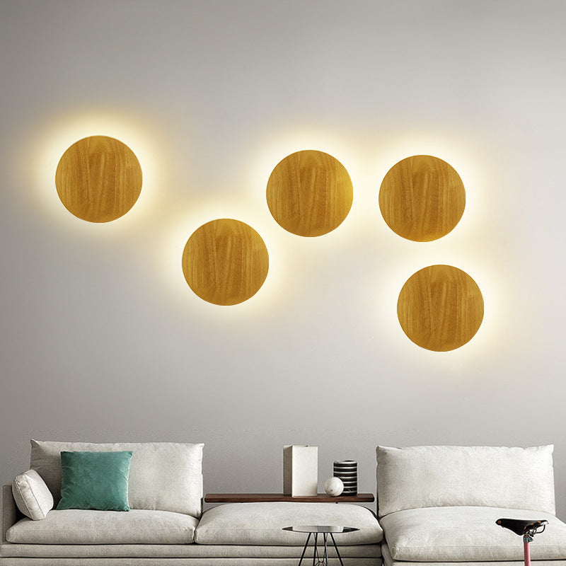 Lot de 4 appliques LED en bois
