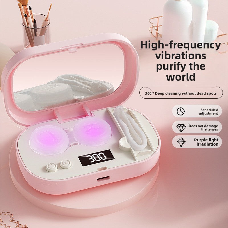 Nettoyeur de Lentilles de Contact Portable — Ultrasonique Pliant Automatique