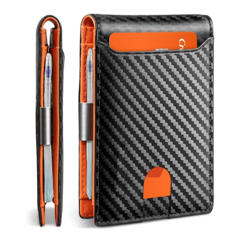 Portefeuille Bi-fold Anti-RFID Fibre de Carbone — Protection Cartes