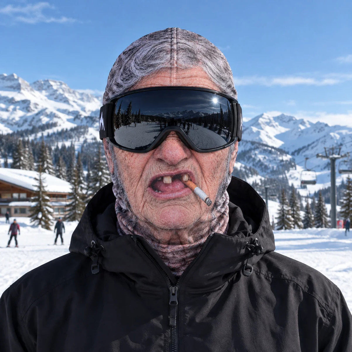 Grappig bedrukt skimasker met gezichtsbescherming