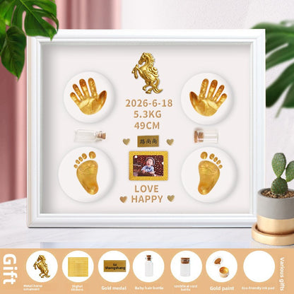 Kit Empreintes Mains & Pieds Bébé — Argile Non Toxique / Cadre 30 cm / Coffret Cadeau