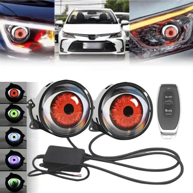 Phare de Voiture Dynamique à LED « Œil de Diable » — 33 Modes