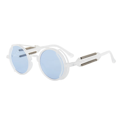 Lunettes de Soleil Rondes Cyberpunk Double Ressort UV400