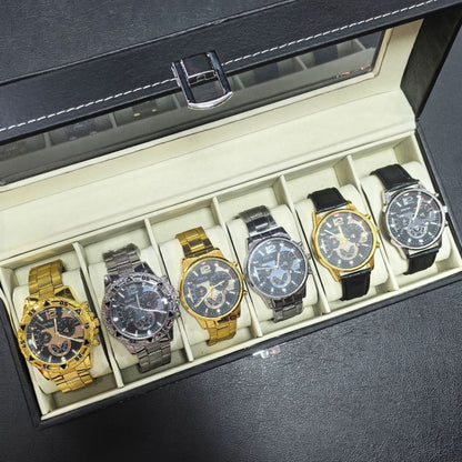 Coffret 6 Montres Homme Quartz Cadran Lumineux