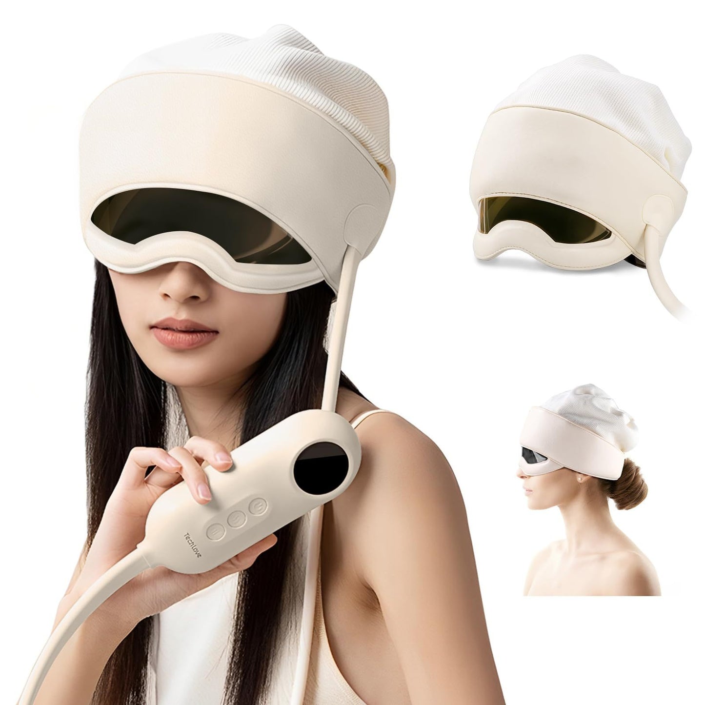 RelaxHelm Pro – Casque Massant Tête & Yeux Rechargeable