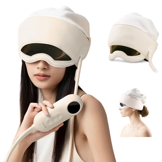 RelaxHelm Pro – Casque Massant Tête & Yeux Rechargeable