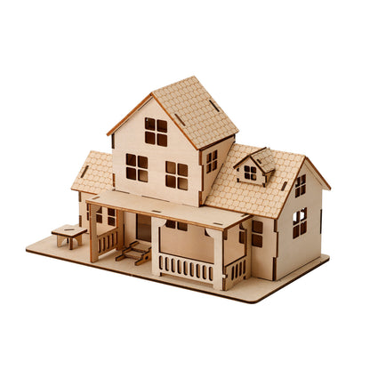 Puzzle 3D en Bois de Style Européen — Modèle Architectural À Assembler