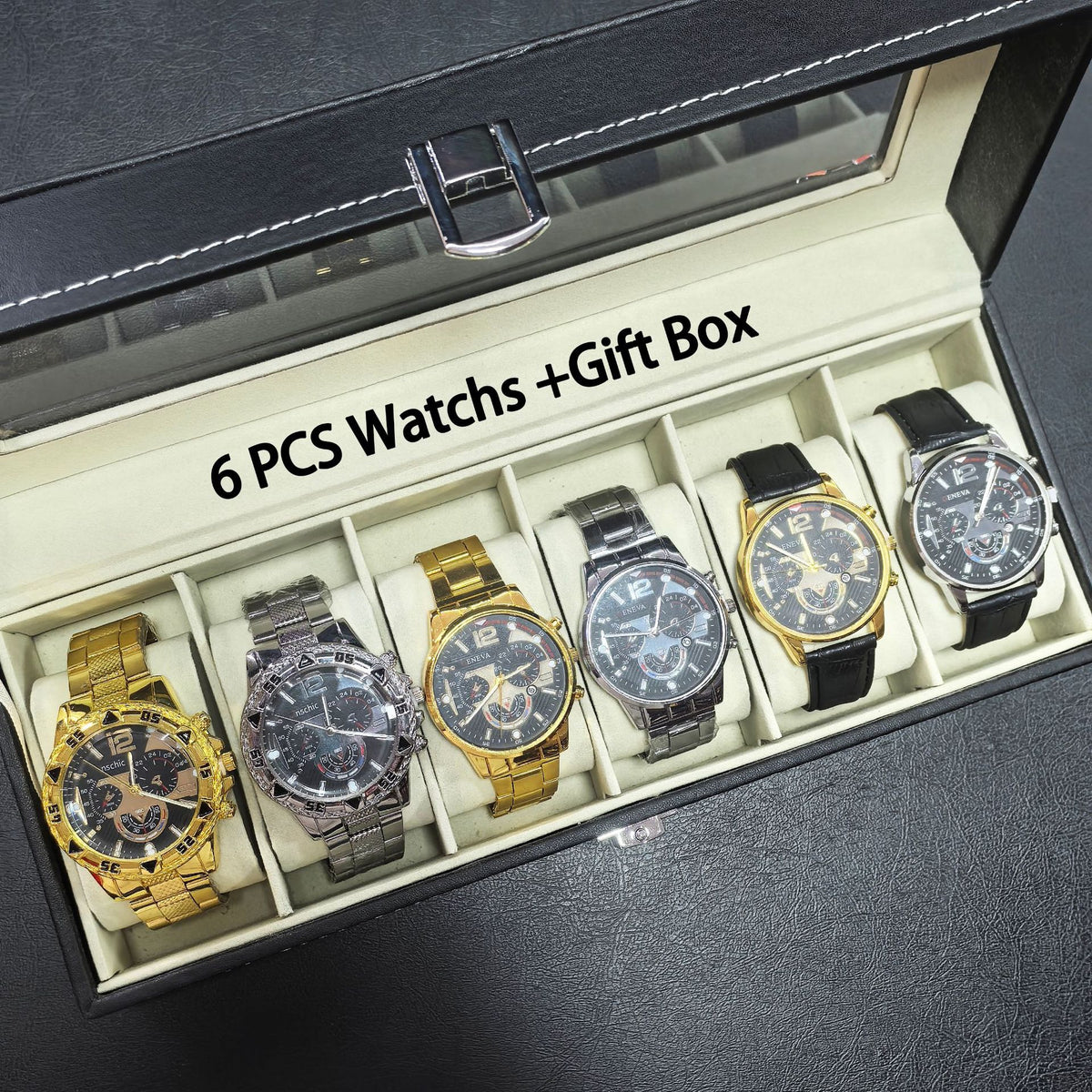 Coffret 6 Montres Homme Quartz Cadran Lumineux