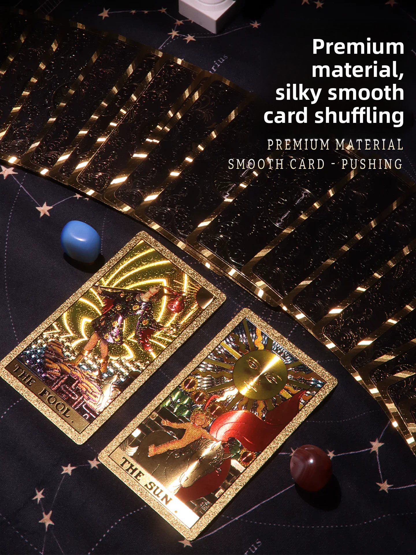 Jeu de Tarot Classique Feuille d'Or 78 Cartes avec Guide