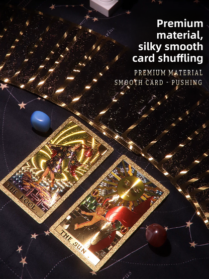 Jeu de Tarot Classique Feuille d'Or 78 Cartes avec Guide
