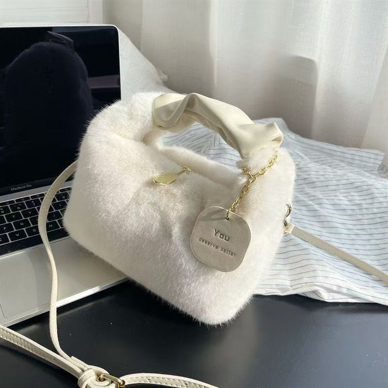 Sac Mao Mao Fourrure Plush — Bandoulière & Épaule / 4 Coloris