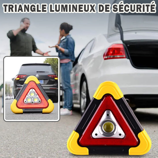 Triangulaire d’Urgence Multifonctionnelle LED — 800-1000 lm / Solaire + USB / 4 Modes / Sécurité Routière
